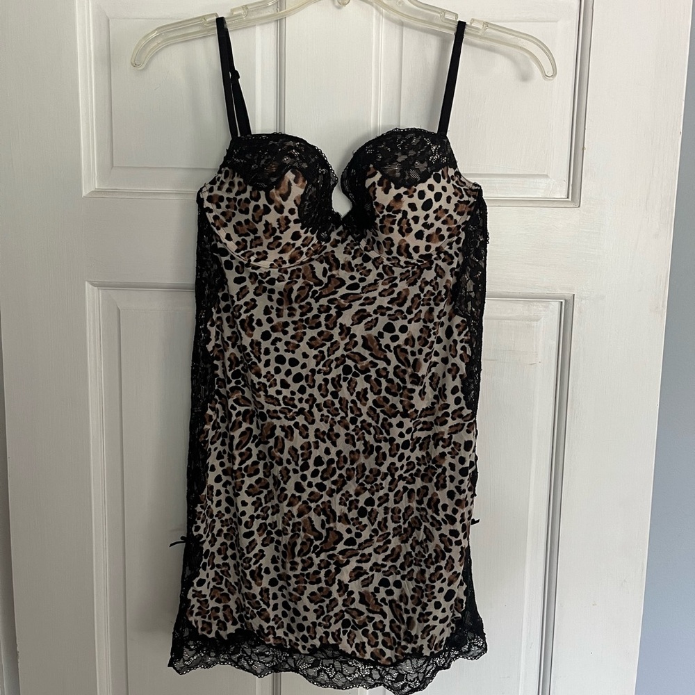 Victorias Secret leopard print baby doll, size 36c